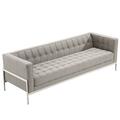 Armenartfurniture Andre Contemporary Sofa In Gray Tweed and Stainless Steel LCAN3GR